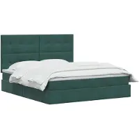 vidaXL LED-bed met opbergruimte en matras, donkergroen, 160 x 200 cm, fluweel