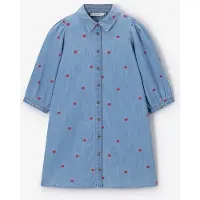 Sissy-Boy Blauwe denim jurk met hartjes | Maat: 110-116