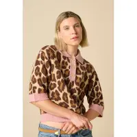 Sissy-Boy Roze trui met leopard print | Maat: M