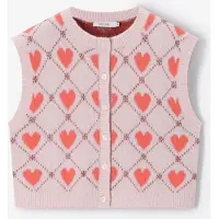 Sissy-Boy Lichtroze wollen spencer met hartjes | Maat: 146-152