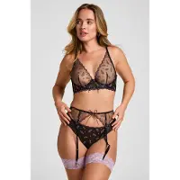 Hunkemoller Jarretel Iris Zwart Dames | Maat: XL