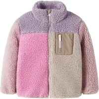 Name It Mini Fleece jas 'NMFMonica' beige / lila / mauve / pink