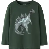 Name it Shirt 'NMMNedin' pastelblauw / basaltgrijs / spar