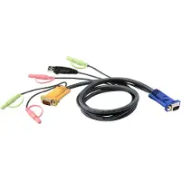 Aten 2L-5303U KVM kabel VGA, USB en audio, zwart, 3 m