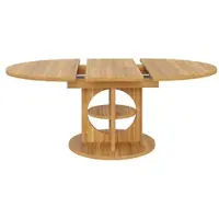 STILVORA Eettafel - Uitschuifbaar Met Opbergrek - Rond En Ovaal Voor Eetkamer En Keuken - MDF En Metaal - 110-150x110x76 cm