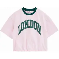 We fashion Shirt donkergroen / rosa