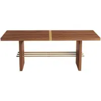 STILVORA Eettafel - Ruime Tafel Voor 6 Tot 8 Personen Met Dik Blad - Voor Eetkamer En Woonkamer - MDF - 180x75x75 Cm - Walnootkleur;Goud