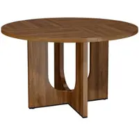 STILVORA Eettafel - Ronde Tafel Voor 4-6 Personen - Scandinavisch Design Voor Eetkamer En Woonruimte - MDF - 120x120x75 Cm - Walnootkleur