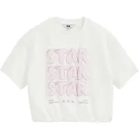 We fashion T-shirt met print - wit Meisjes Katoen Ronde hals Printopdruk - maat 146/152