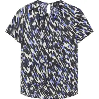 s.Oliver Blouse lichtbeige / marine / royal blue/koningsblauw / zwart