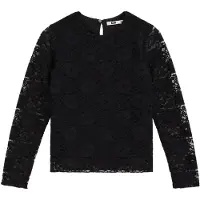 We fashion blousetop - zwart Meisjes Polyester Ronde hals Effen - maat 98/104