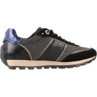 Carmela Dames Leren sneakers 164237 zwart (38), Leer, 3 tot 5 cm, Veters, Casual 16423703-NEGRO