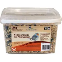 Vogelbescherming 4-Seizoenenmix met Meelwormen 2kg - |