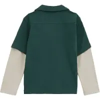 We fashion overhemd - donkergroen Jongens Katoen Klassieke kraag Effen - maat 98/104