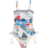 Next Badpak crème / navy / hemelsblauw / rood