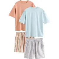 Next Pyjamabroek crème / pastelblauw / donkerlila / lichtoranje
