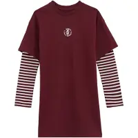 We fashion Jurk wijnrood / wit