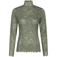 Neo Noir Dames Tops & T-shirts Liza Laceflower Blouse - Groen - Maat 34