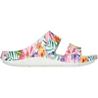 SKECHERS Dames Bloemige Arch Fit Slippers (Wit/Multi-kleurig)