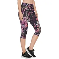 SKECHERS Dames Go Flex Bloemen Hoge Taille Workout Leggings (Zwart)