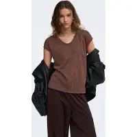 ONLY - ONLSILVERY S/S V NECK LUREX TOP JRS Dames Top