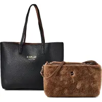 Replay Shopper 'PLAIN SYNTHETIC + VELVETY SYNTHETIC + CU FW01CA.000.A7243Y' zwart