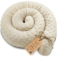 Totsy Baby Zijslaper kussen Lichaamskussen 200 cm Minky - Lang kussen bed rol slaapkussen nek rol Decoratie voor kinderkamer Oeko-Tex certificaat Lichtbeige B