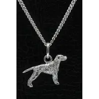 MOOYE ® - Collectie Zilveren Poedelpointer met staart ketting hanger - klein