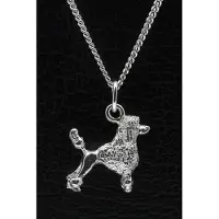 MOOYE ® - Collectie Zilveren Koningspoedel met staart ketting hanger - groot