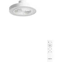 Create - Stille plafondventilator 40W Ø50 cm met verborgen bladen en LED-verlichting - S - Met licht - Afstandsbediening - WIND CLEAR EASY