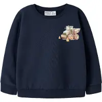 Name it Sweatshirt 'Nelson' donkerblauw / bruin / groen / wit