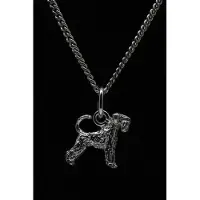 MOOYE ® - Collectie Zilveren Riesen schnauzer oren ongecoupeerd met staart ketting hanger - klein