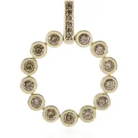 Cavill - 9K Geelgouden Hanger met 0,734ct I2 Champagnekleurige Ronde Briljant Diamanten - Luxe & Moderne Gouden Hanger uit Afrika - Elegante Sieraden