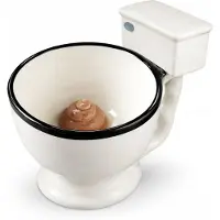 K&M Grappige WC Toiletemmok - 350ml Keramiek - Uniek Cadeau