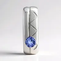 Cavill - Zilveren Hanger met 0,255 ct Rondgeslepen Tanzaniet uit Tanzania - 925 Sterling Zilver met Palladiumlaag - Modern Elegant Geometrisch Design