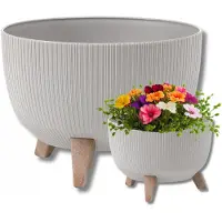 Lamela Roma Jumper Potset Houten Pot Taupe Ø24cm