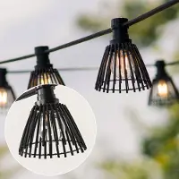 LumenXL Prikkabel set inclusief kappen in zwarte rotanlook, verkrijgbaar met verschillende LED lampen