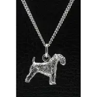MOOYE ® - Collectie Zilveren Irish soft-coated wheaten terrier ketting hanger - groot
