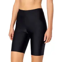 Merry Style MS-MS10-333-SWLE Dames lange Zwembroek - Zwemshorts - Bikinibroekje - Elastische tailleband - Polyamide & Elastaan - Zwart - 40