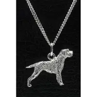 MOOYE ® - Collectie Zilveren Griffon korthals ketting hanger - groot