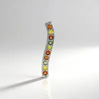 Cavill - Zilveren Hanger met 10 Madagaskar Saffieren 0,727 ct - 925 Sterling Zilver Geplatineerd - Rondgeslepen Saffier 2,5 mm - Organische Elegantie