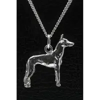 MOOYE ® - Collectie Zilveren Podenco canario ketting hanger - groot