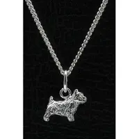 MOOYE ® - Collectie Zilveren Norwich terrier ketting hanger - klein
