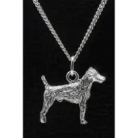 MOOYE ® - Collectie Zilveren Duitse jachtterrier ketting hanger - groot