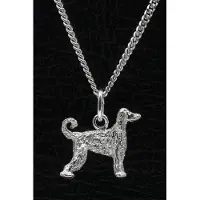 MOOYE ® - Collectie Zilveren Afgaanse windhond ketting hanger - klein