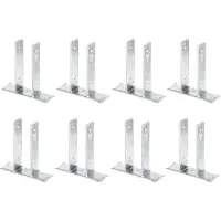 Alberts 8 x U-paaldrager, voor opschroeven, voor houten palen 71 mm, hoogte 200 mm, thermisch verzinkt