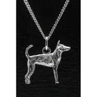 MOOYE ® - Collectie Zilveren Podenco portugues ketting hanger - groot