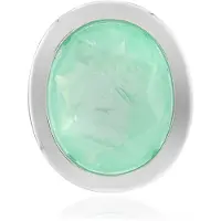 Cavill - Zilveren Hanger - 925 Sterling Zilver Gerhodineerd - 3,564 ct Pastelgroene Ovale Kwarts - Elegante Minimalistische Monosono