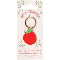 Something Different - Best Teacher Apple Sleutelhanger - rood en goud - appel leraar kado
