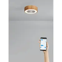 Create - Stille plafondventilator 40W Ø50 cm met verborgen bladen en LED-verlichting - S - Met licht - WIFI - WIND CLEAR EASY